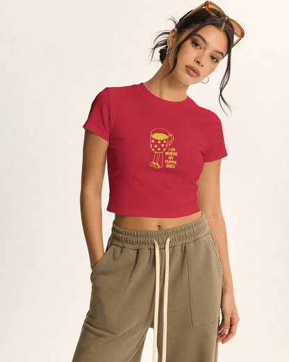 I Go Where My Cuppa Goes Crop Top