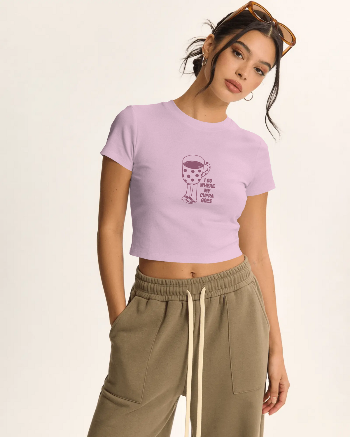 I Go Where My Cuppa Goes Crop Top