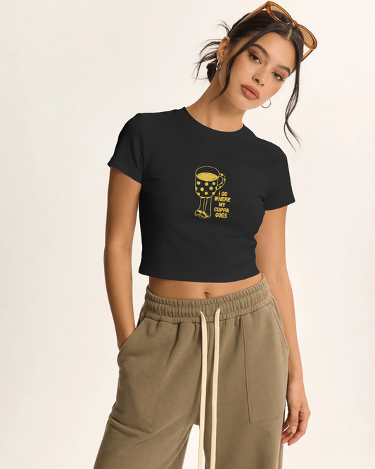 I Go Where My Cuppa Goes Crop Top