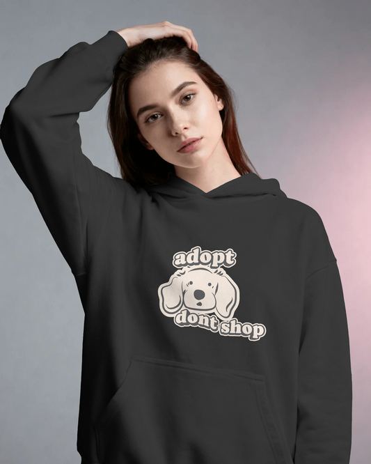 Adopt, Don't Shop Dog Hoodie (Unisex fit, Cotton)