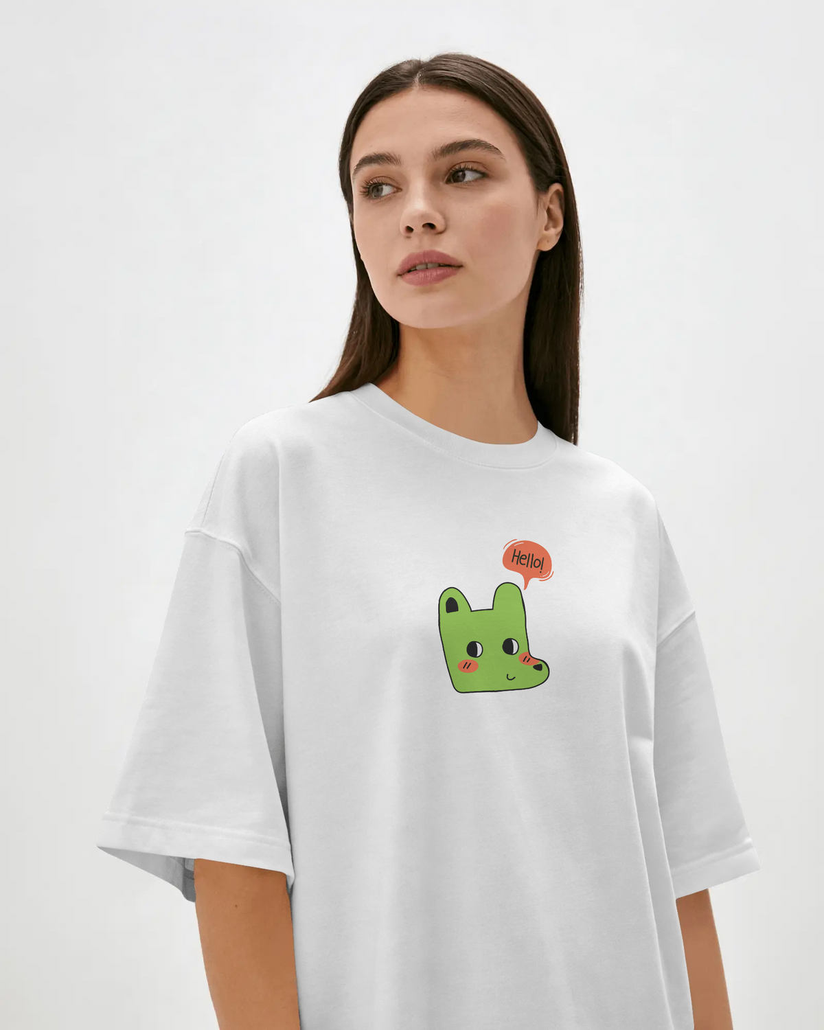 Hello Dog Oversized Tee (Unisex fit, Luxe Cotton)