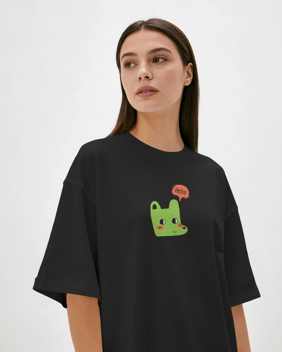 Hello Dog Oversized Tee (Unisex fit, Luxe Cotton)