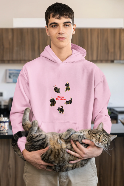 Meowy Cat Christmas Hoodie (Unisex, Cotton) - curledeyes