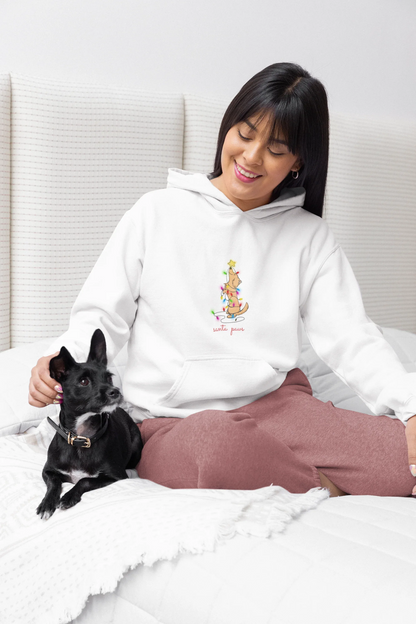 Santa Paws Dog Christmas Hoodie (Unisex, Cotton) - curledeyes