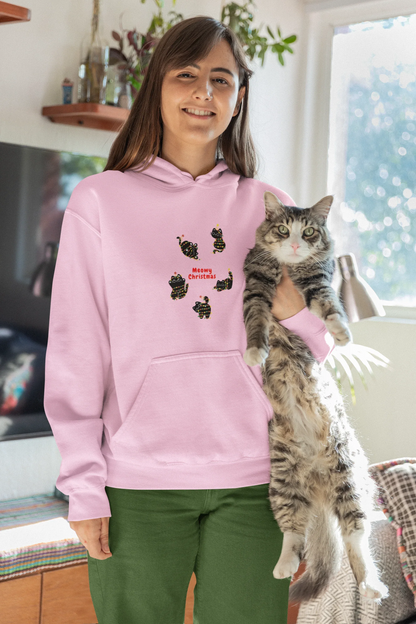 Meowy Cat Christmas Hoodie (Unisex, Cotton) - curledeyes