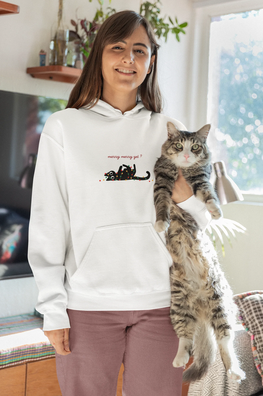 Merry yet? Cat Christmas Sweatshirt (Unisex, Cotton) - curledeyes