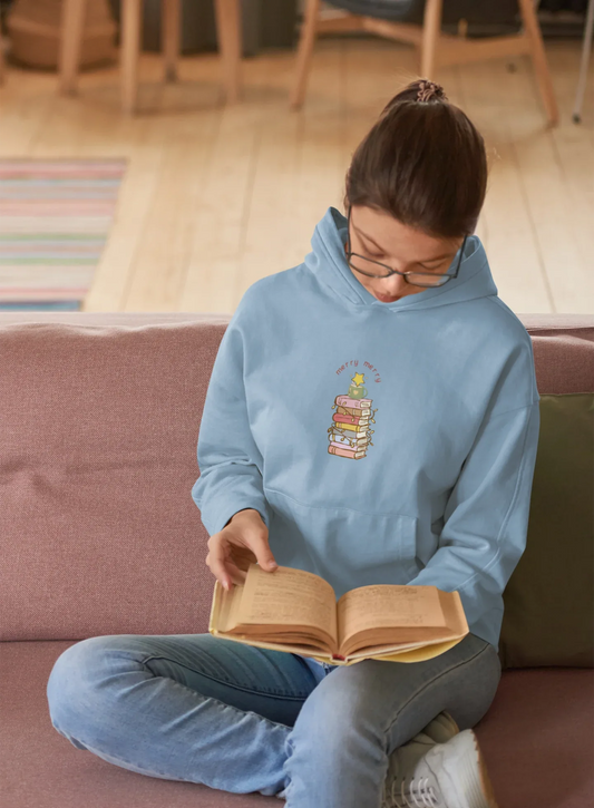 Books Merry Christmas Tree Hoodie (Unisex, Cotton) - curledeyes