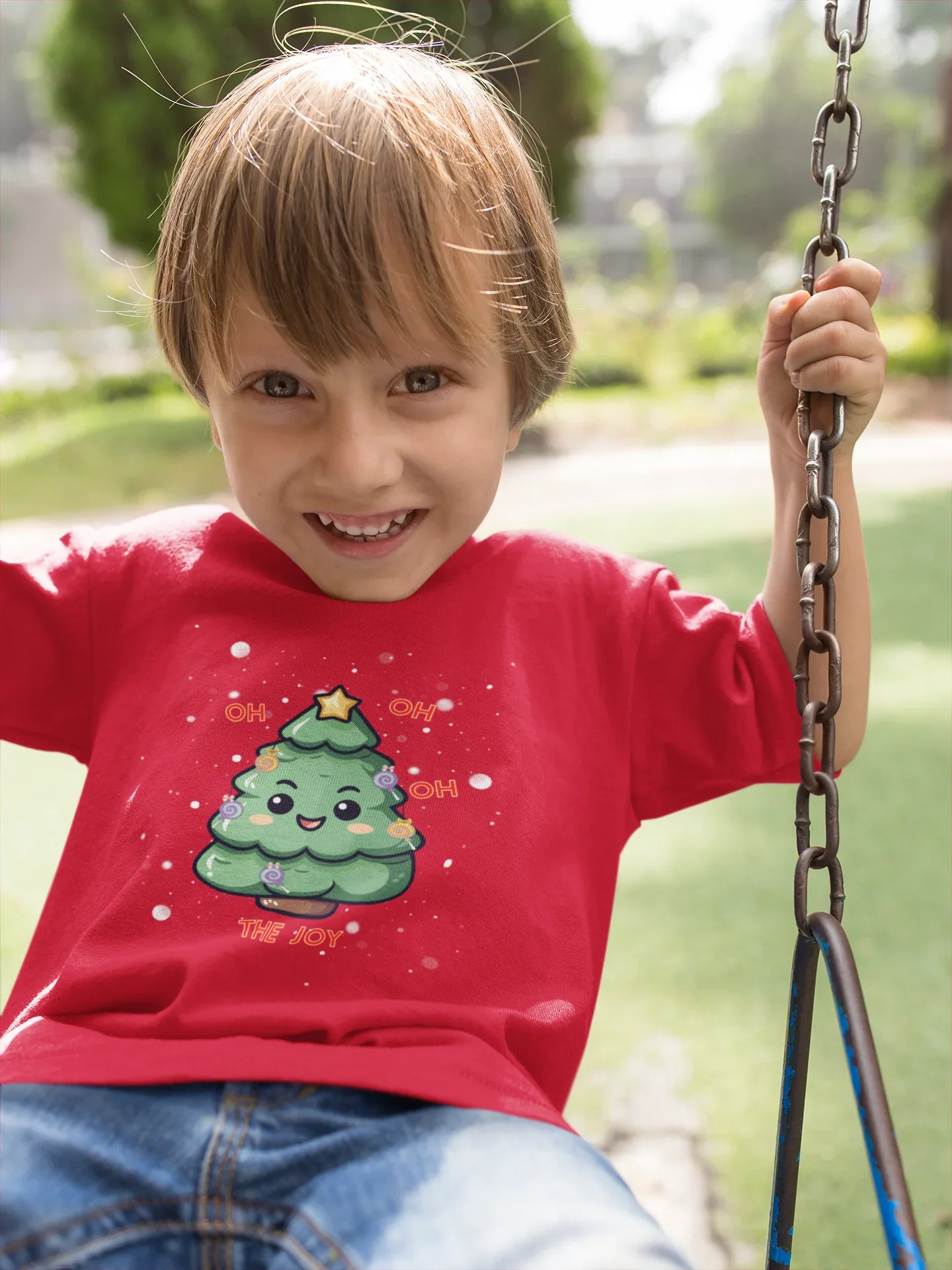 Oh The Joy Kids Christmas T-shirt (Unisex, Cotton) - curledeyes