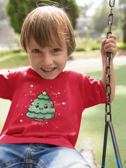 Oh The Joy Kids Christmas T-shirt (Unisex, Cotton) - curledeyes