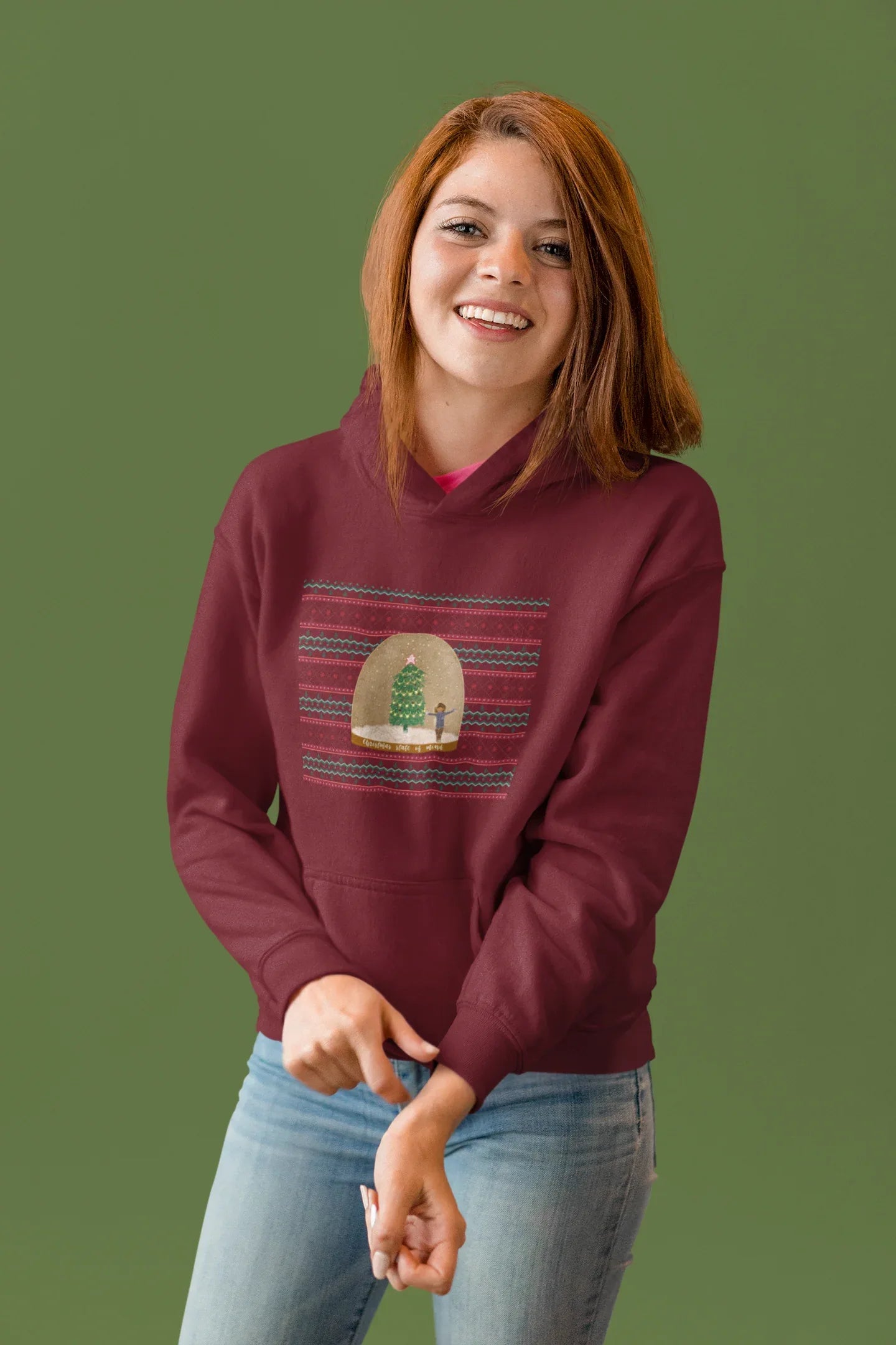 Christmas State of Mind Hoodie (Unisex, Cotton) - curledeyes