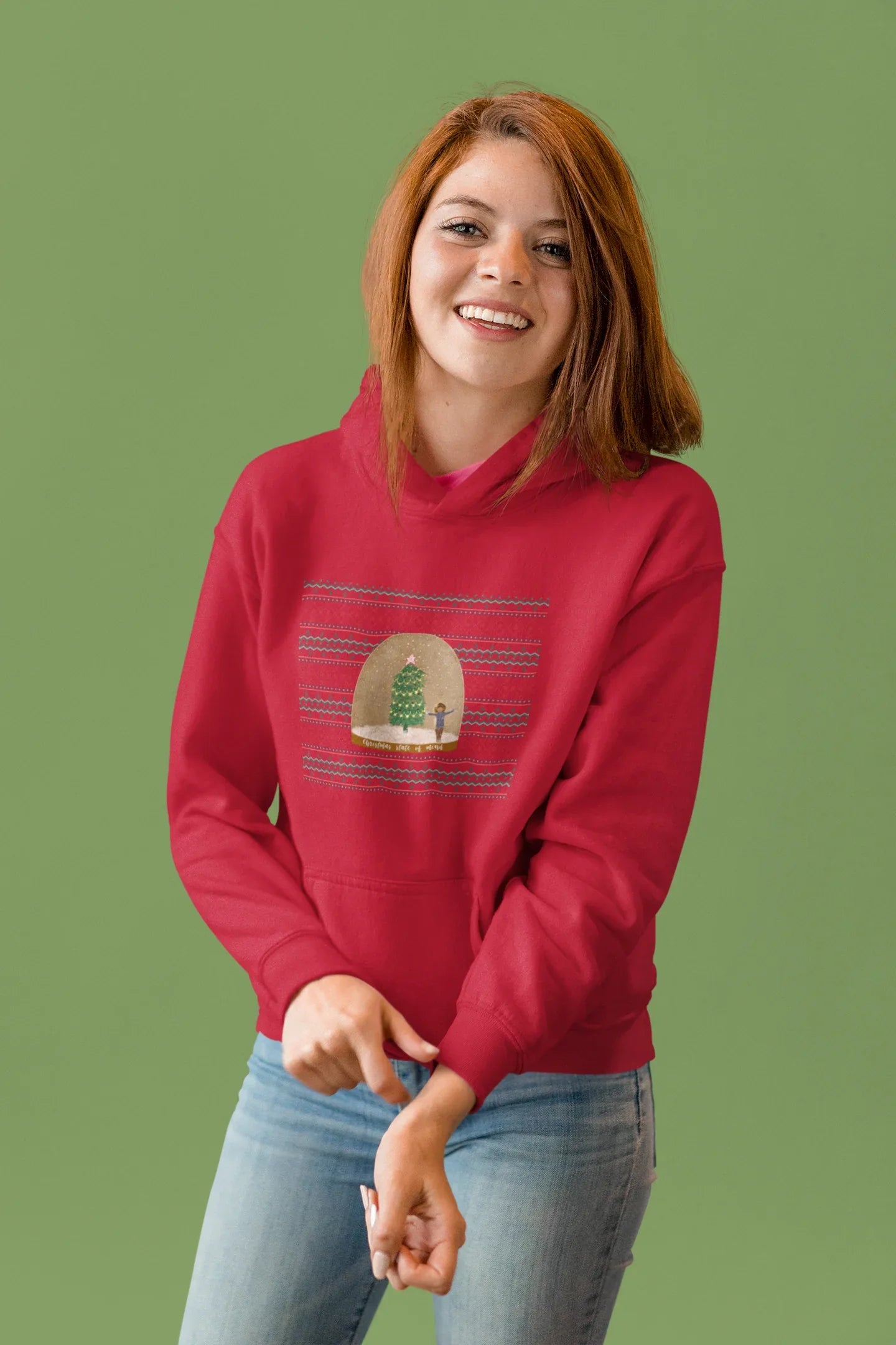 Christmas State of Mind Hoodie (Unisex, Cotton) - curledeyes