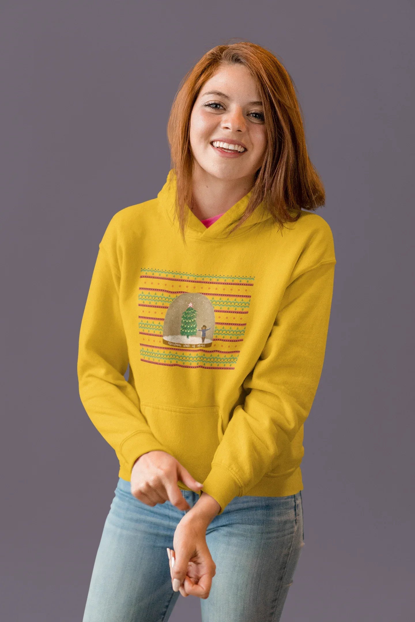 Christmas State of Mind Hoodie (Unisex, Cotton) - curledeyes