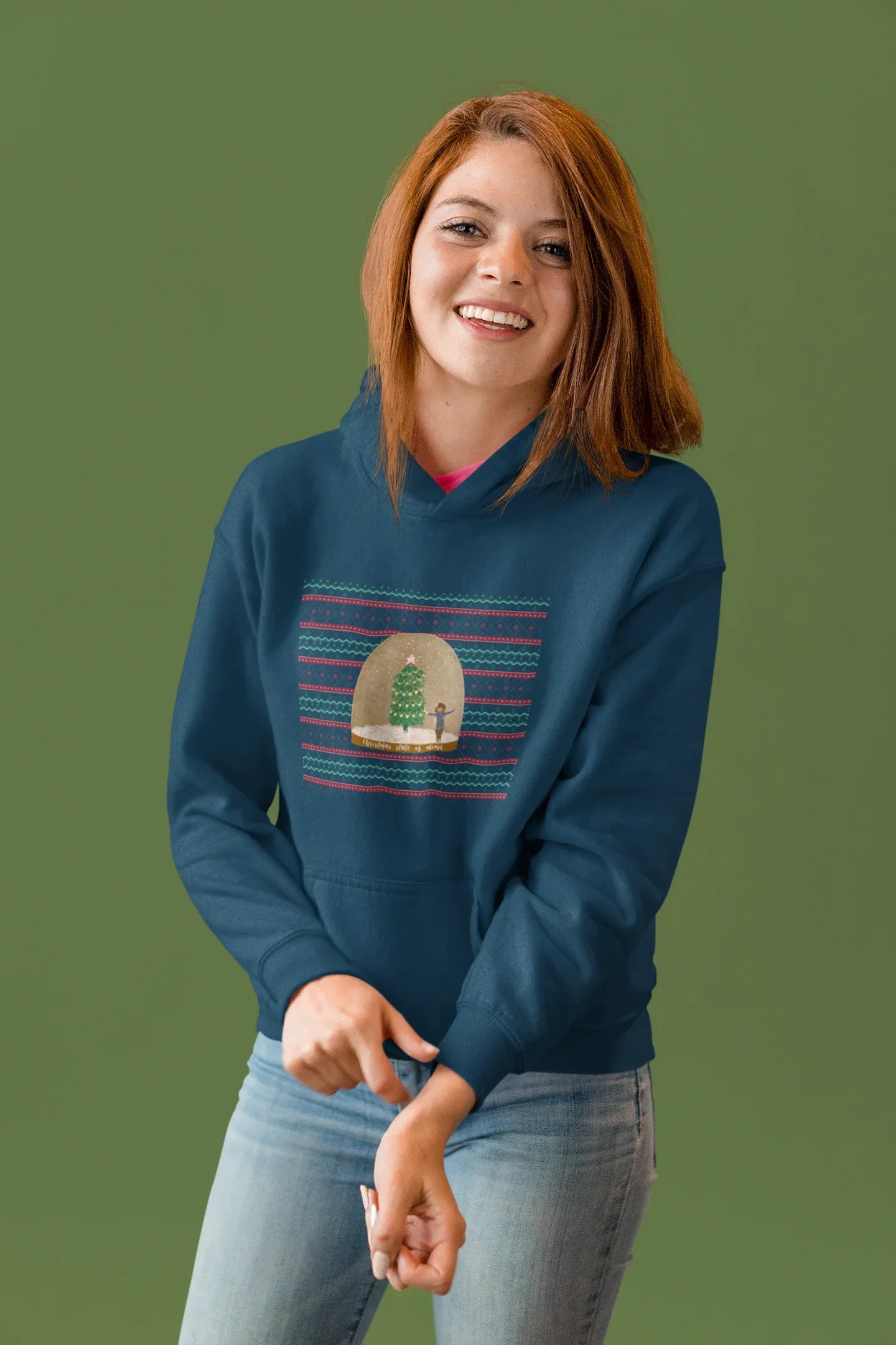 Christmas State of Mind Hoodie (Unisex, Cotton) - curledeyes