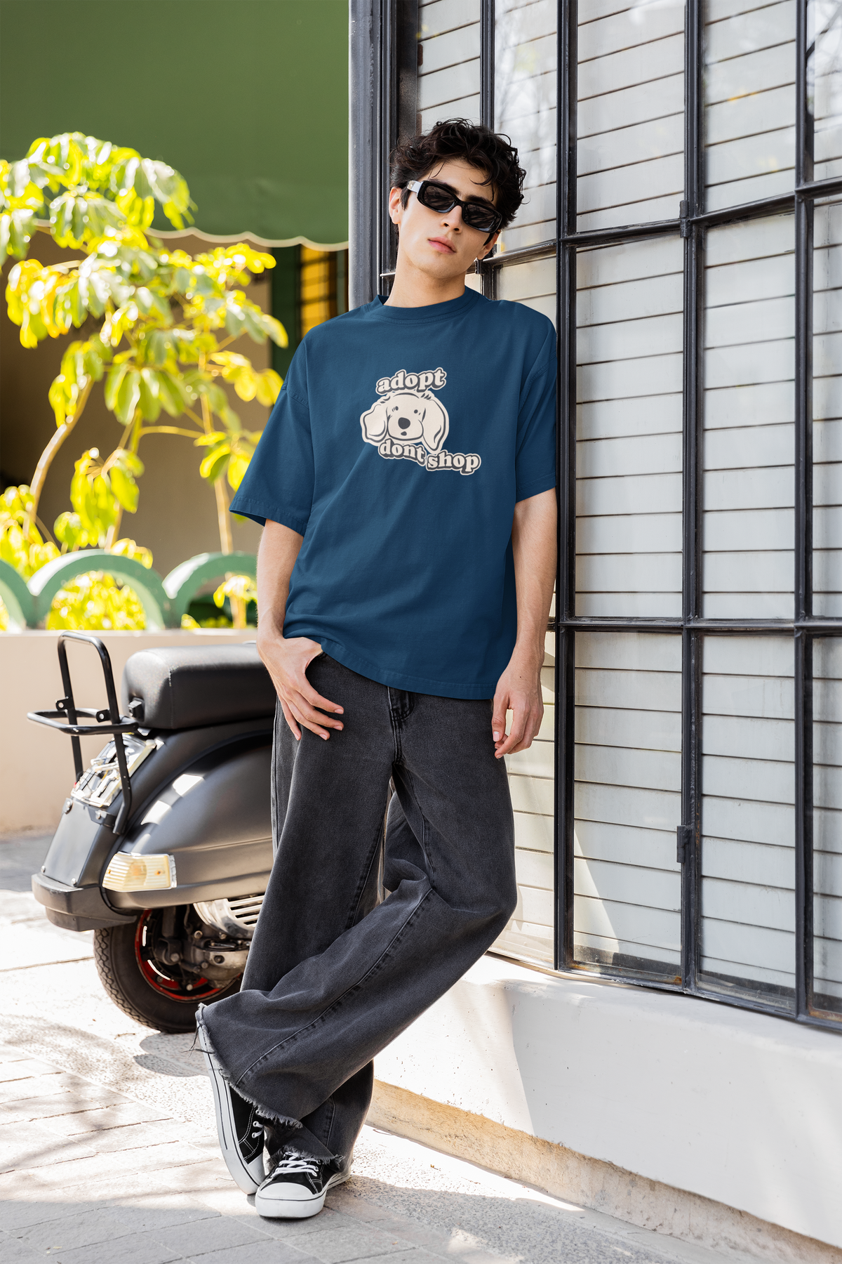 Adopt, Don't Shop Dog Oversized Tee (Unisex, Luxe Cotton)