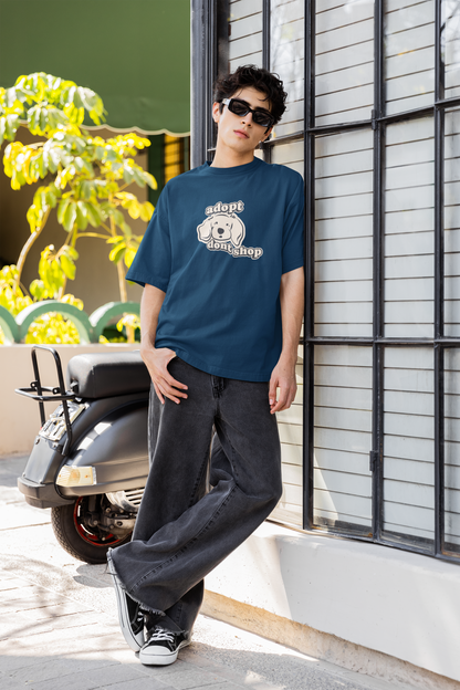 Adopt, Don't Shop Dog Oversized Tee (Unisex, Luxe Cotton)