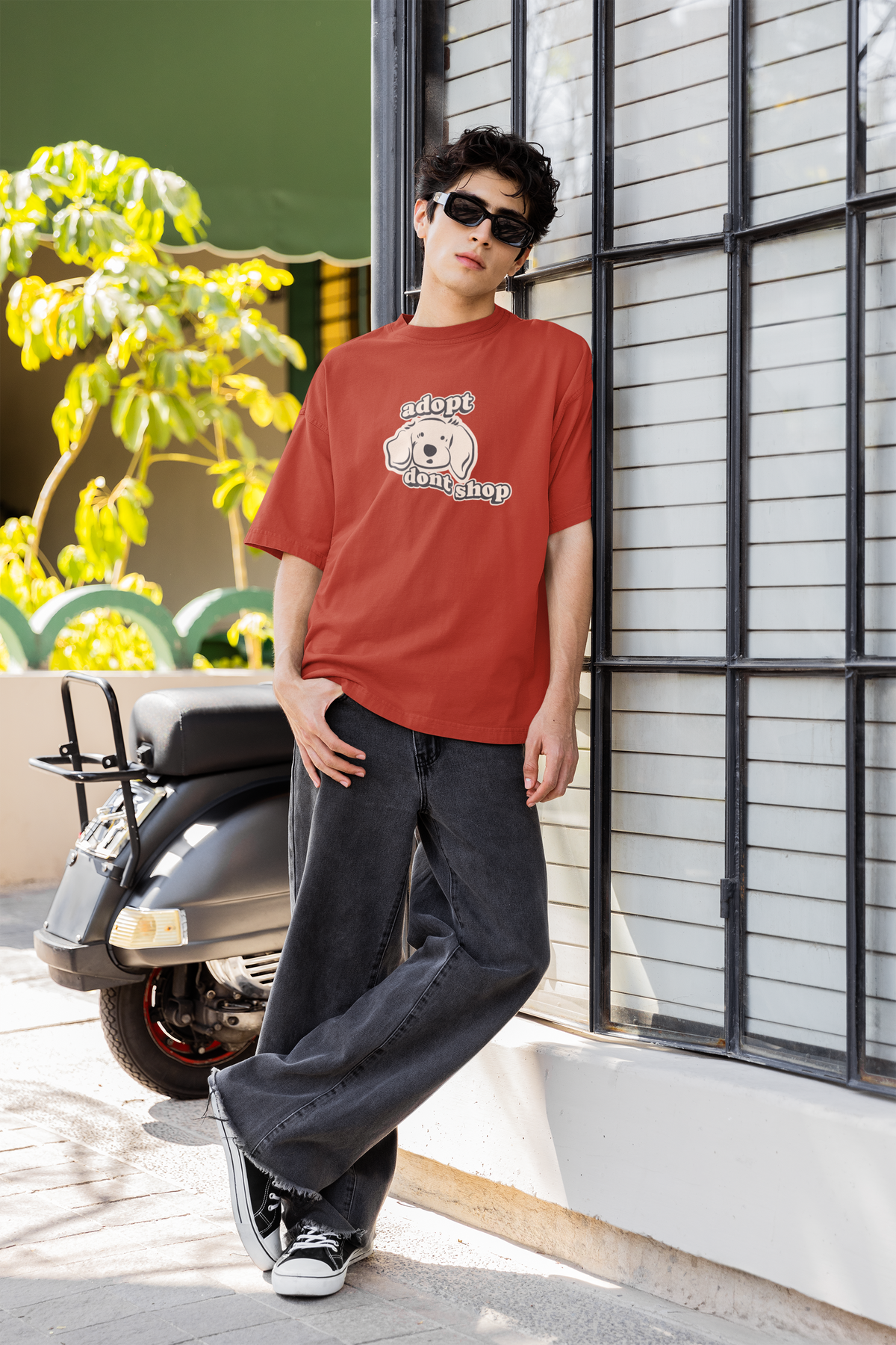 Adopt, Don't Shop Dog Oversized Tee (Unisex, Luxe Cotton)