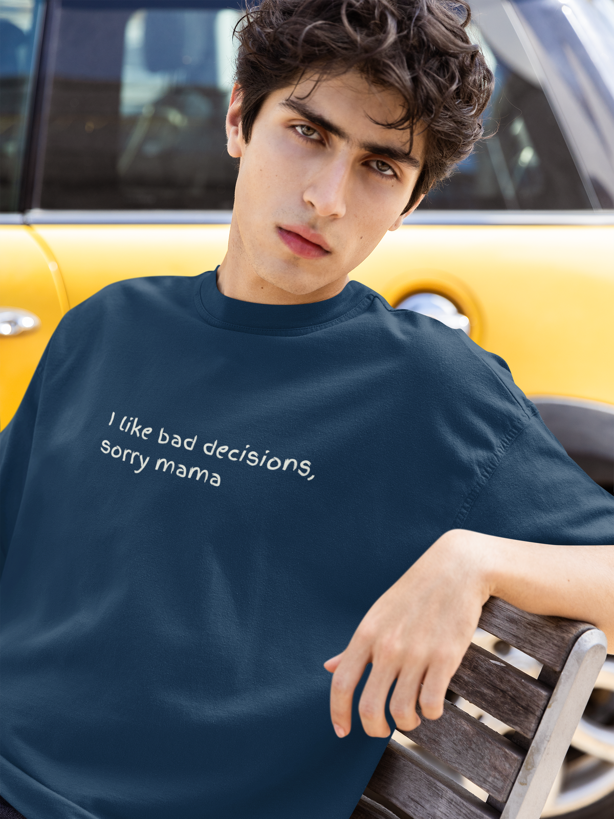 I Like Bad Decisions, Sorry Mama, Oversized Luxe Tee, 240gsm