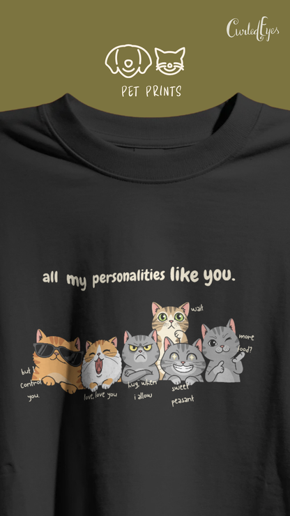 All My Personalities Cat Crop Top