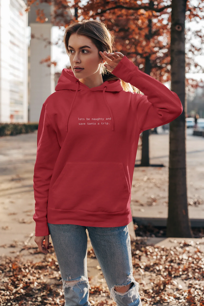 Let's be Naughty Fun Christmas Hoodie (Unisex, Cotton) - curledeyes
