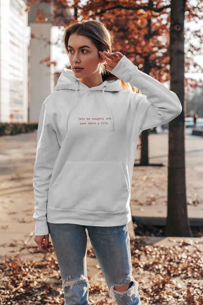Let's be Naughty Fun Christmas Hoodie (Unisex, Cotton) - curledeyes