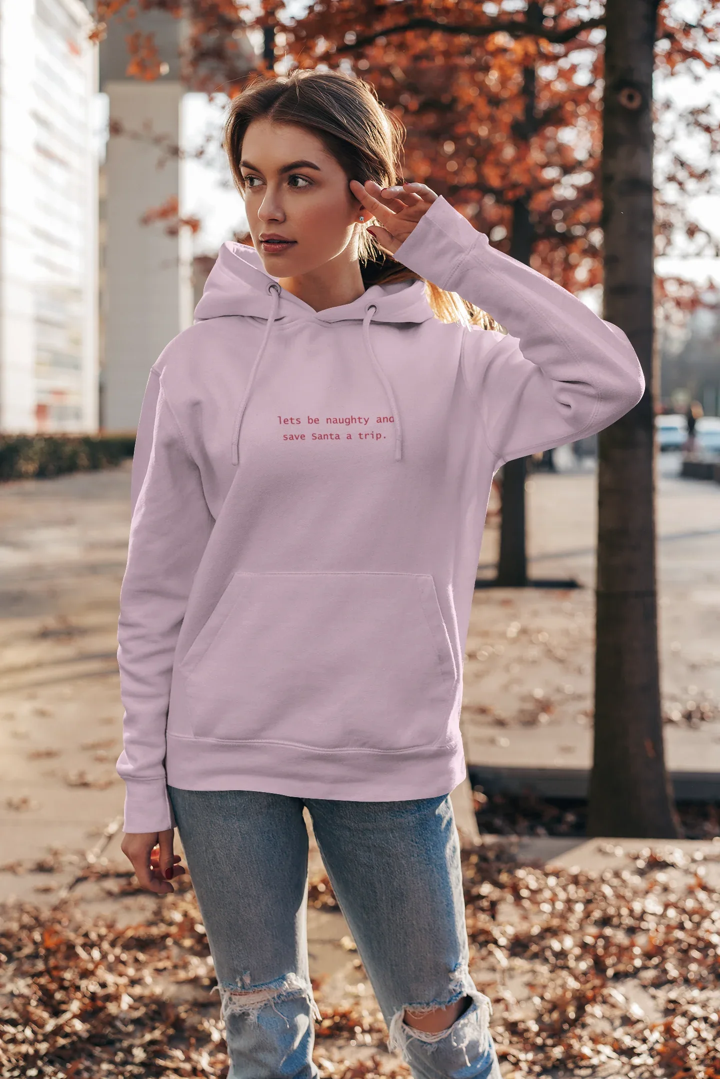 Let's be Naughty Fun Christmas Hoodie (Unisex, Cotton) - curledeyes