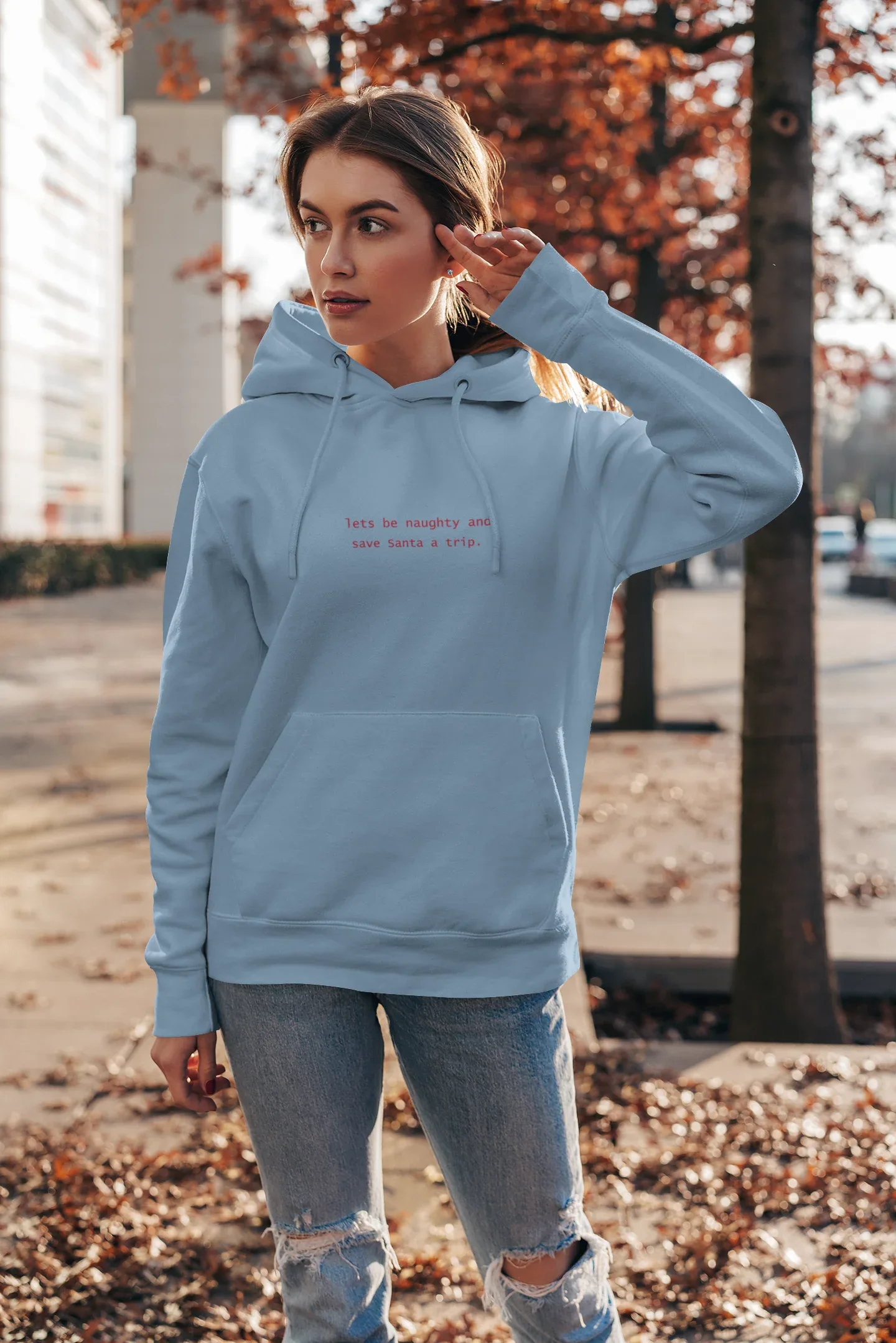 Let's be Naughty Fun Christmas Hoodie (Unisex, Cotton) - curledeyes