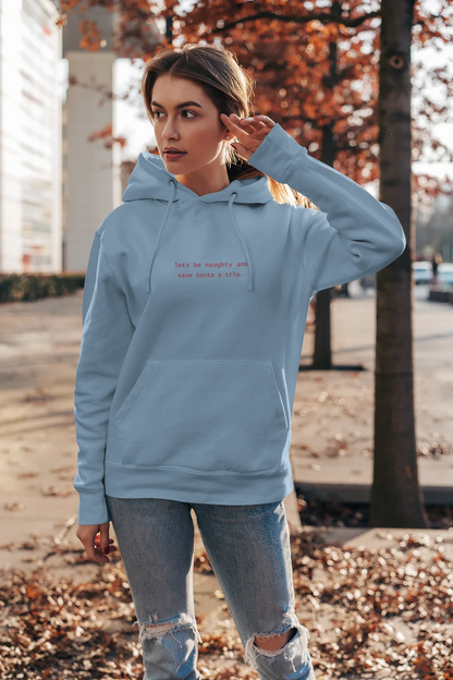 Let's be Naughty Fun Christmas Hoodie (Unisex, Cotton) - curledeyes