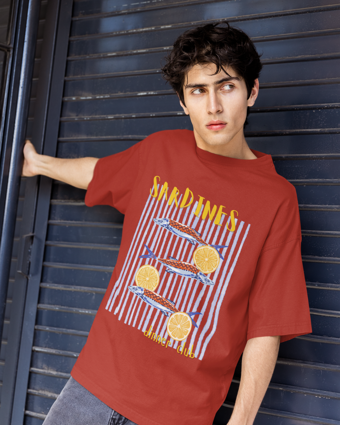 Sardines Dinner Club Oversized Luxe Tee (Cotton, Unisex)