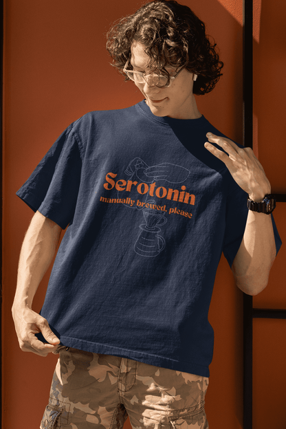 Serotonin - Manually Brewed, Please: Oversized Luxe Tee