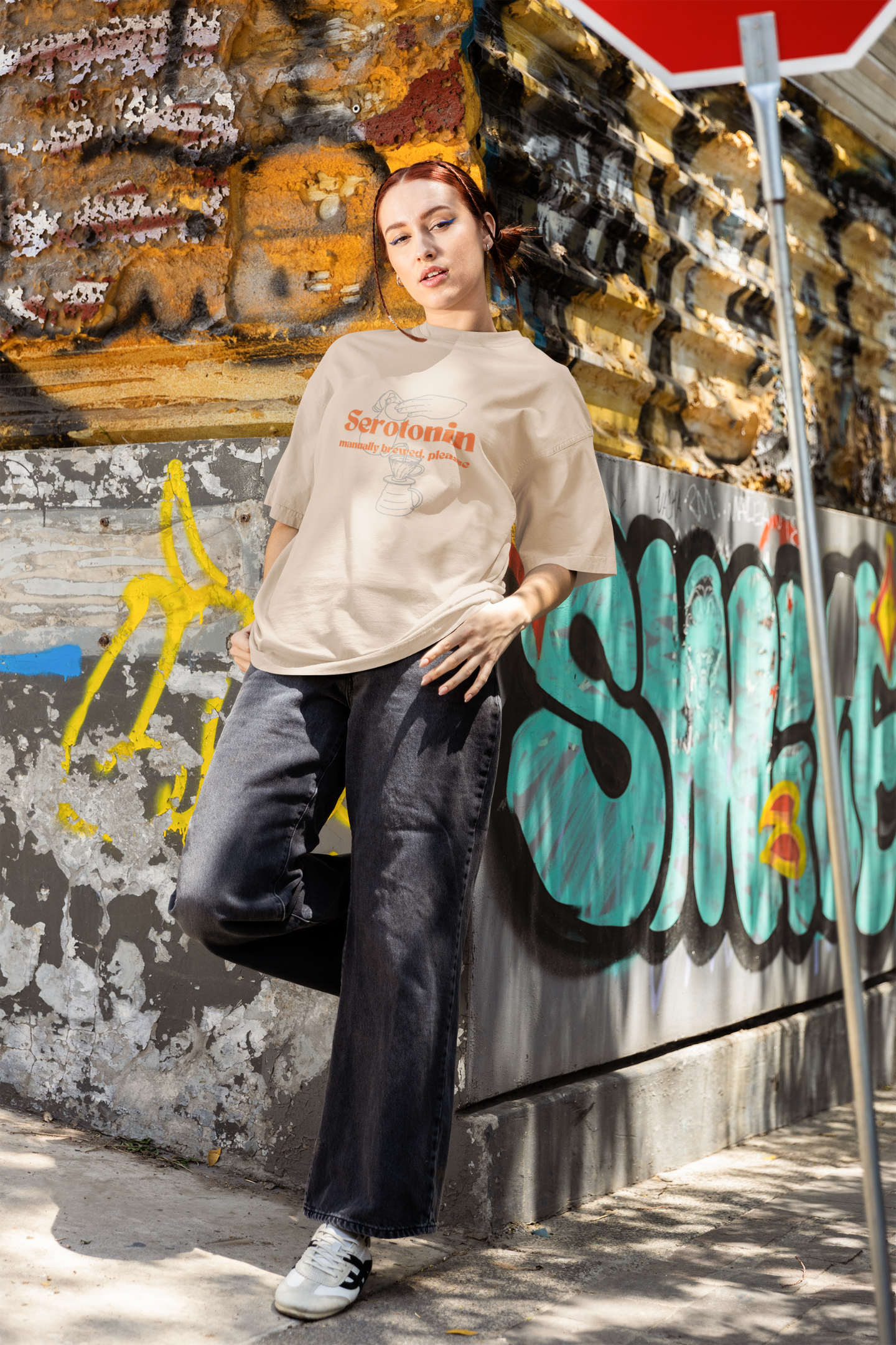 Serotonin - Manually Brewed, Please: Oversized Luxe Tee
