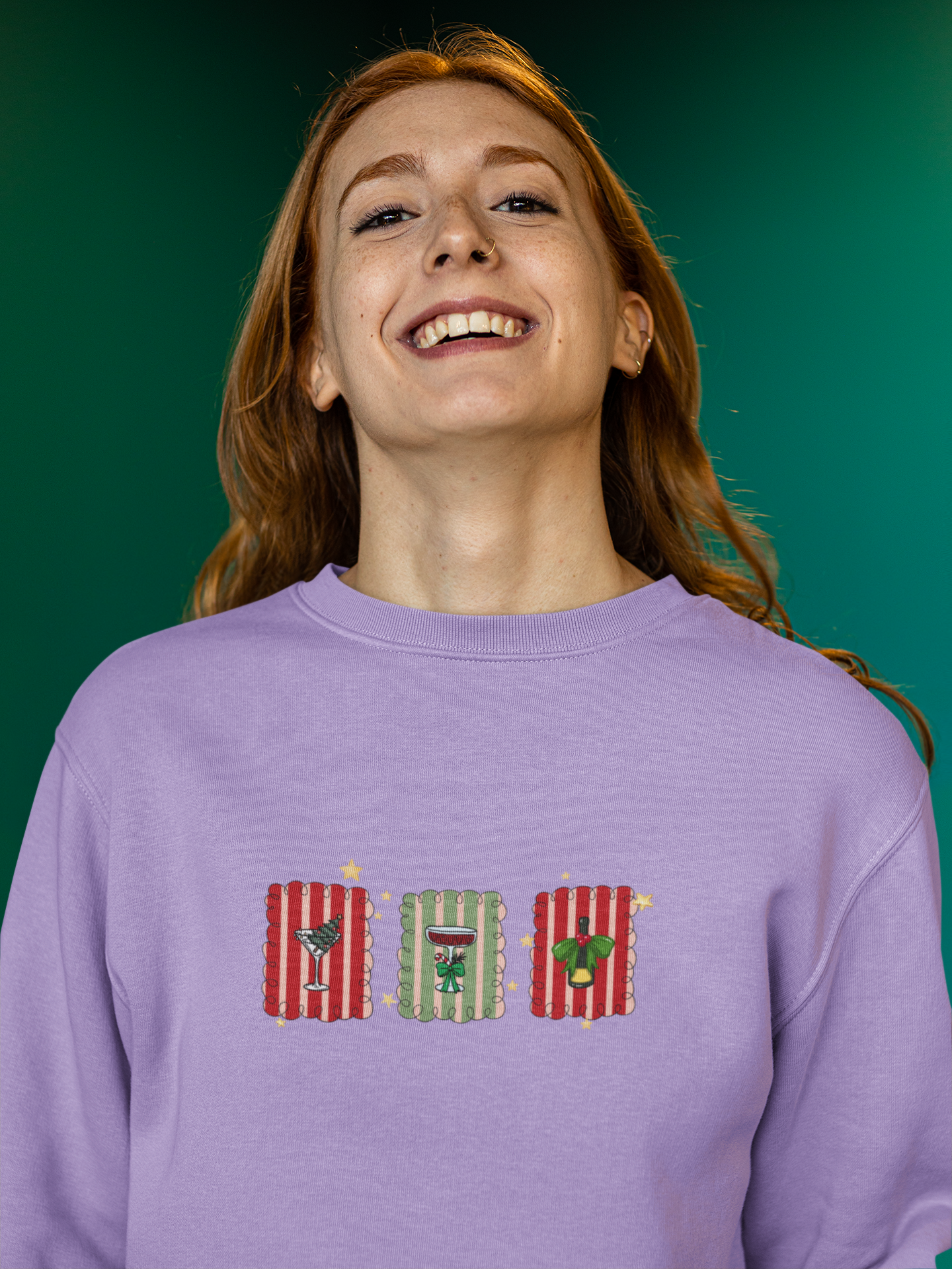 Christmas Stamps Christmas Sweatshirt (Unisex, Cotton)