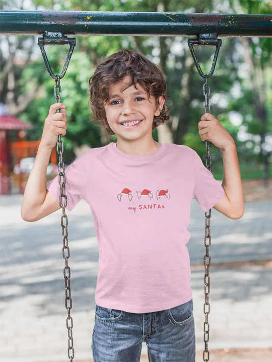 My Santas Kids Christmas Tee (Unisex, Cotton) - curledeyes