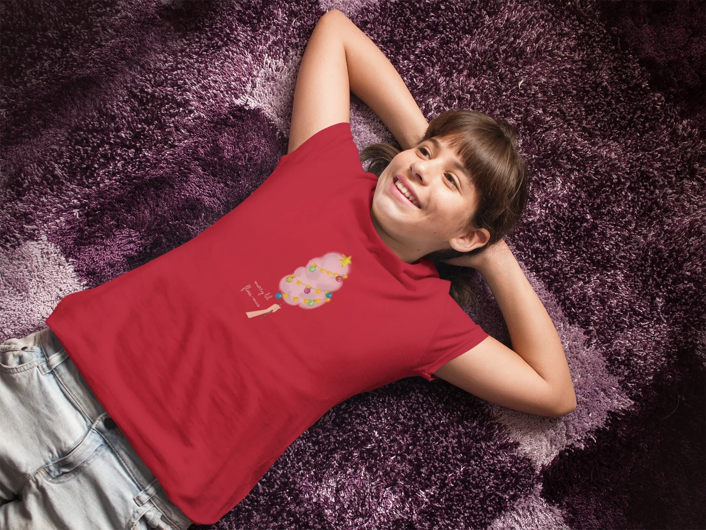 Merry Lil Floss-mas Kids Christmas T-shirt (Unisex, Cotton) - curledeyes